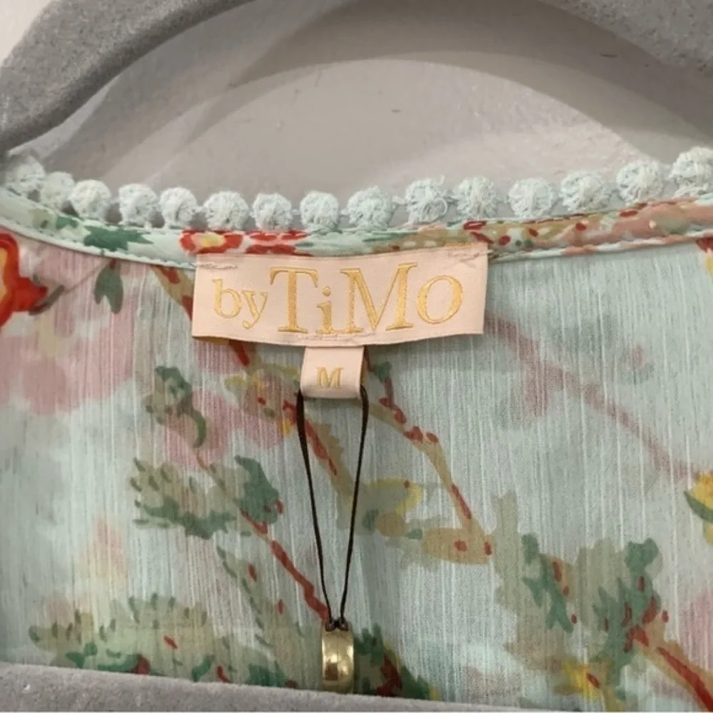 ✅ NWT By Timo Dress Plisse Mini Smocked Long Sleeve in Rose Garden Floral